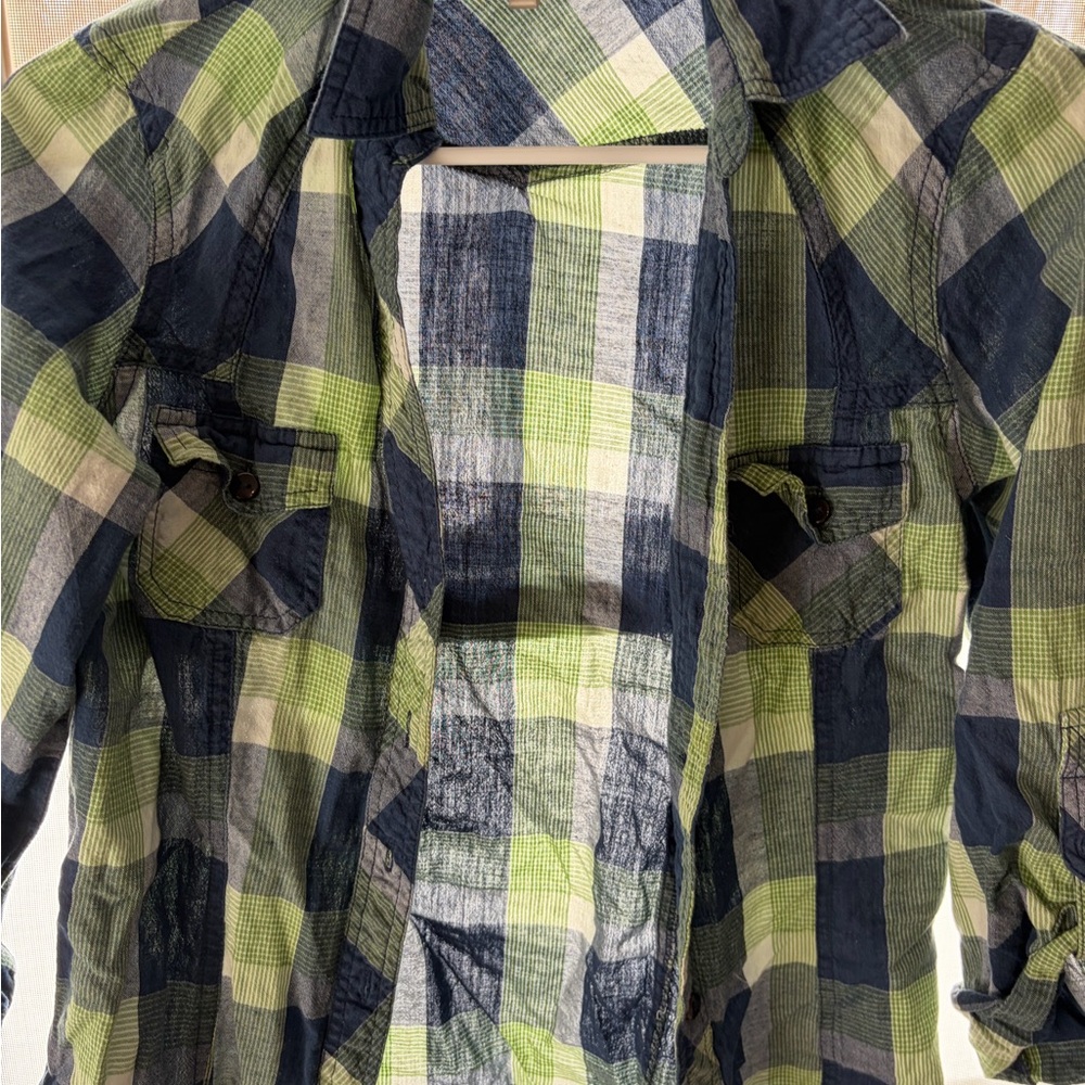 Passport Blue and Green Plaid Shirt